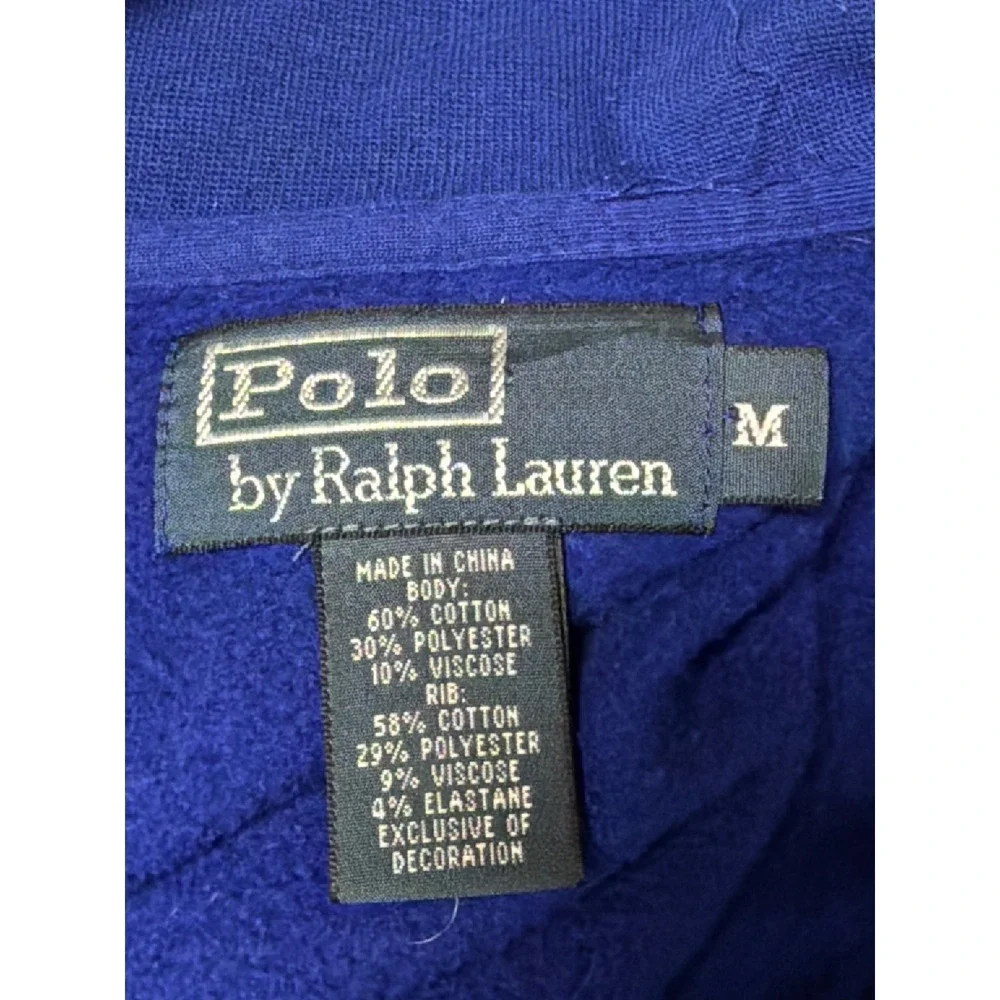 Polo Ralph Lauren Blue Full Zip Track Jacket Black Stripe Men's M Repaired‎